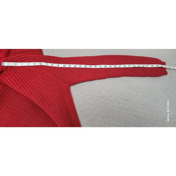 Eddie Bauer VTG Red Ribbed Knit Turtleneck Long SleeveSweater 100% Cotton W  XS - Picture 5 of 10